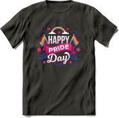 Pride Day | Pride T-Shirt | Grappig LHBTIQ+ / LGBTQ / Gay / Homo / Lesbi Cadeau Shirt | Dames - Heren - Unisex | Tshirt Kleding Kado | - Donker Grijs - 3XL