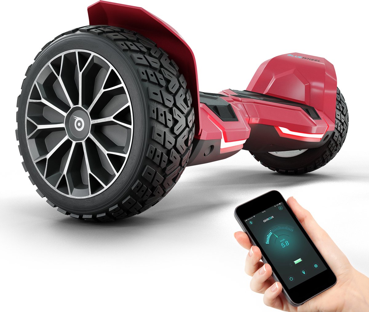 GYROOR Hoverboard Tout-terrain - 8.5 - APP - Double Moteur - Bluetooth -  Bleu - Cdiscount Sport