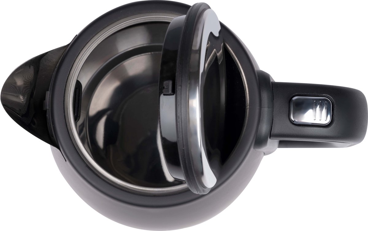 alpina Waterkoker - met Droogkookbeveiliging - Transparante Waterpeilindicatie - 1.7 L - Theekoker - Zwart - 1850-2200W