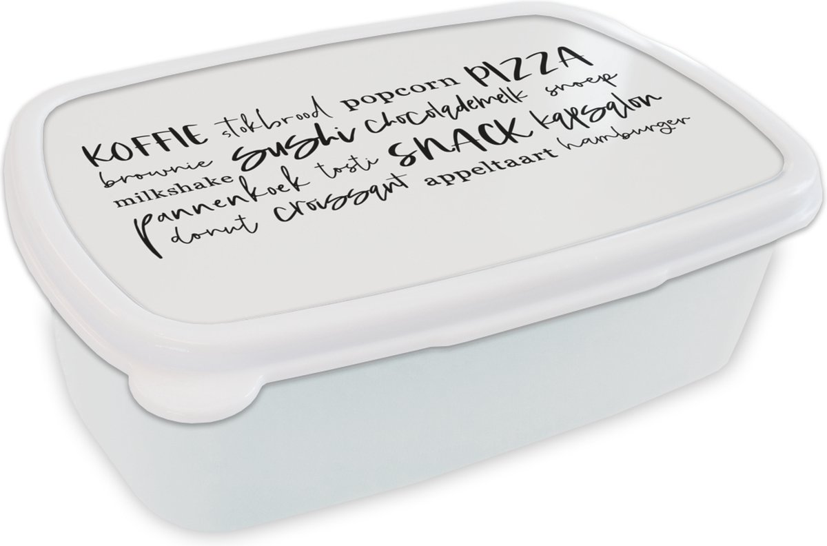 Broodtrommel Wit - Lunchbox - Brooddoos - Keuken - Eten - Voedsel - 18x12x6 cm - Volwassenen