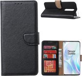 LuxeBass Hoesje geschikt voor OnePlus 5 - Bookcase Zwart - portemonnee hoesje - telefoonhoes - gsm hoes - telefoonhoesjes