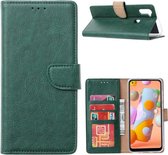 LuxeBass Hoesje geschikt voor Samsung Galaxy M11 - Bookcase Groen - portemonnee hoesje - telefoonhoes - gsm hoes - telefoonhoesjes