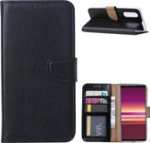LuxeBass Hoesje geschikt voor Sony Xperia 5 - Bookcase Zwart- portemonnee hoesje - telefoonhoes - gsm hoes - telefoonhoesjes
