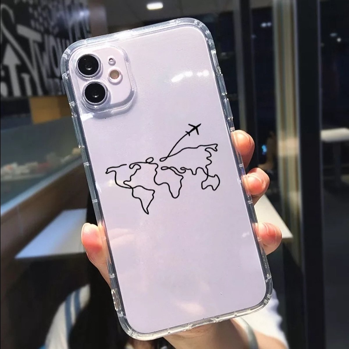 iPhone 13 case Wereldkaart getekend