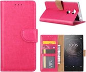 LuxeBass Hoesje geschikt voor Sony Xperia L2 - Bookcase Roze - portemonnee hoesje - telefoonhoes - gsm hoes - telefoonhoesjes