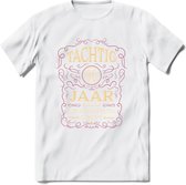 80 Jaar Legendarisch Gerijpt T-Shirt | Oud Roze - Ivoor | Grappig Verjaardag en Feest Cadeau Shirt | Dames - Heren - Unisex | Tshirt Kleding Kado | - Wit - L