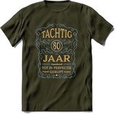 80 Jaar Legendarisch Gerijpt T-Shirt | Sky Blue - Ivoor | Grappig Verjaardag en Feest Cadeau Shirt | Dames - Heren - Unisex | Tshirt Kleding Kado | - Leger Groen - XL