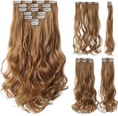 Premium Fiber Synthetic Clip in Extensions - BodyWave - 55cm- (#12/24) Light Toffee Brown 999