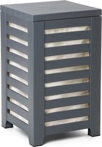 Wasmand grijs kunststof met binnenzak / grijze wasmand - opbergbox / vierkant
