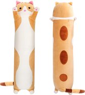 Kat knuffel Kawaii - Heerlijk zachte dierenvriend - Oranje - 110cm lang (XL)