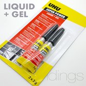 UHU super power glue - 2 pack - liquid + gel - 2x3 g - duopack - secondenlijm+gel