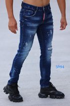 Straight Denim Jeans Persoonlijkheid Baard Effect Designer Vernietiging Broek Geruïneerd Krassen Straight Ripped Fashion - W52