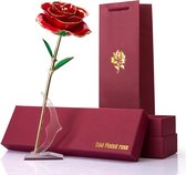 GWHOLE 24K gouden roos handgemaakt Valentijnsdag voor vrouw vriendin moeder met geschenkdoos - Valentijn cadeautje