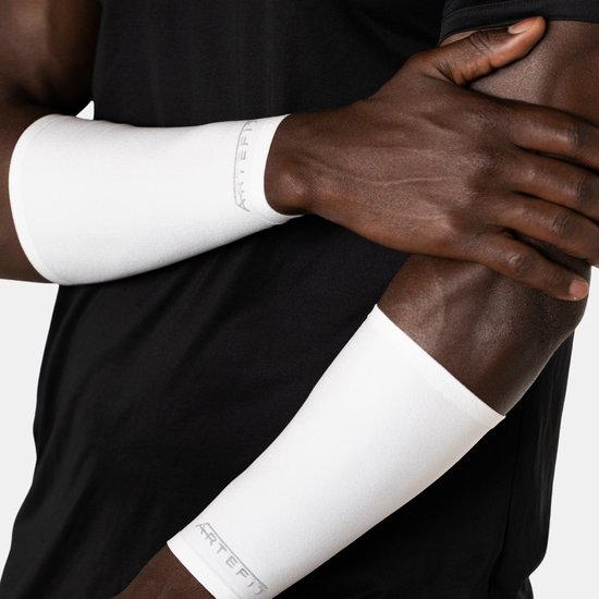 Foto: Artefit compressie onderarm sleeves unisex zonbescherming m white