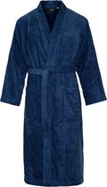 Kimono coton éponge – modèle long – unisexe – peignoir femme – peignoir homme – sauna – bleu foncé – S/M