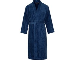 Kimono badstof katoen – lang model – unisex – badjas dames – badjas heren – 100% katoen - sauna – donker blauw – S/M