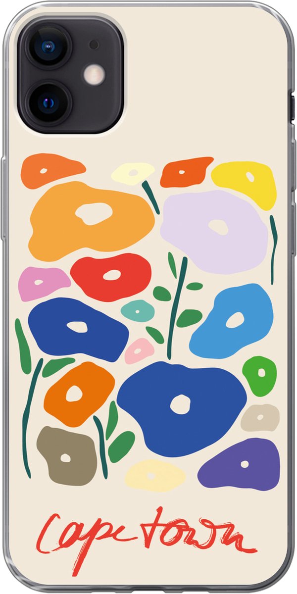 Telefoonhoesje Geschikt voor iPhone 12 mini hoesje - Bloem - Abstract - Zuid Afrika - Siliconen Telefoonhoesje Telefoonhoesje