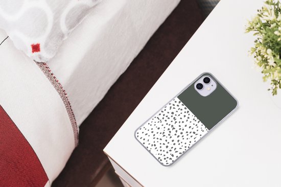 Coque iPhone 11 - Pois - Grijs - Wit - Siliconen