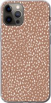 Coque iPhone 13 Pro - Pois - Wit - Marron - Coque de téléphone en Siliconen