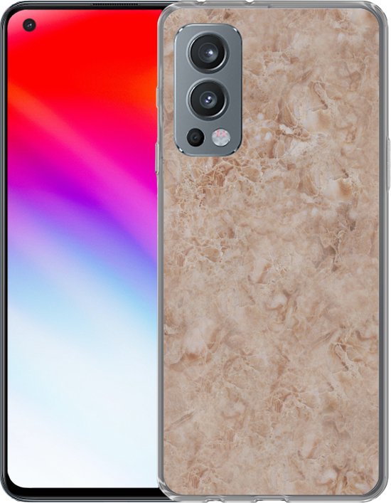 Coque OnePlus Nord 2 5G - Imprimé Marbre - Marron - Motifs - Coque en Siliconen -