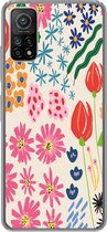 Geschikt voor Xiaomi Mi 10T 5G hoesje - Bloemen - Design - Tulp - Siliconen Telefoonhoesje