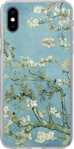 Geschikt voor iPhone Xs hoesje - Amandelbloesem - Van Gogh - Kunst - Siliconen Telefoonhoesje