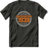 1939 Limited Edition Ring T-Shirt | Zilver - Goud | Grappig Verjaardag en Feest Cadeau Shirt | Dames - Heren - Unisex | Tshirt Kleding Kado | - Donker Grijs - 3XL