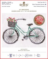 DMC borduurpakket fiets met bloemen voorbedrukt borduren