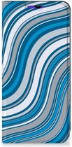 Hoesje Geschikt voor Samsung Galaxy A13 5G | Geschikt voor Samsung Galaxy A04s Book Case Golven Blauw