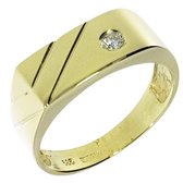 Gouden Jongensring 0.05 crt diamant 14 karaats