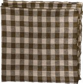 Maison de Vacances - Tafellaken Bourdon Canvas Vintage Vichy - Laurier & Bourdon Laurier 170x170cm - Tafellakens