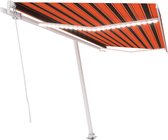 Decoways - Luifel handmatig uittrekbaar met LED 400x300 cm oranje en bruin