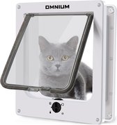 Omnium - Kattenluik Met Tunnel - Hondenluik - 4 Vergrendelingsstanden - Buitendeur - 20 x 19 cm - Wit