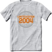 2004 Limited Edition Ring T-Shirt | Zilver - Goud | Grappig Verjaardag en Feest Cadeau Shirt | Dames - Heren - Unisex | Tshirt Kleding Kado | - Licht Grijs - Gemaleerd - M