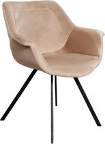 Lucy’s Living Luxe Eetkamerstoel RAY ARM Wit – ø 69x67x81 cm – hotel chique - binnen – meubilair – meubels – stoelen – wonen – interieur