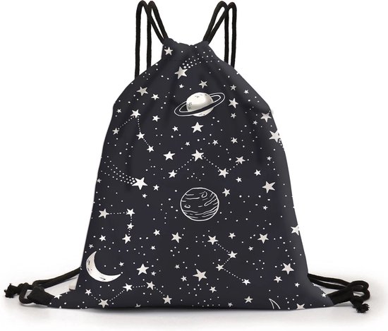 Zwemtas - Gymtas "Space" - Luxe rugtas met trekkoorden - School tas - Rugzak