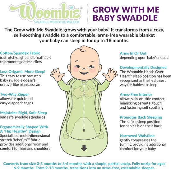 Woombie Grow With Me - Inbakerslaapzak - Fairy Bunnies 0-18 maanden van Woombie — afbeelding 3