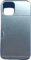 iPhone 12 Mini pashouder hoesje - pasjes - Telehoesje - slide armor - apple - iPhone - Opberging - Creditcard - 2 in 1 - In 7 kleuren - Zwart - Donker blauw - Donker groen - Grijs - Goud - Rood - Zilver