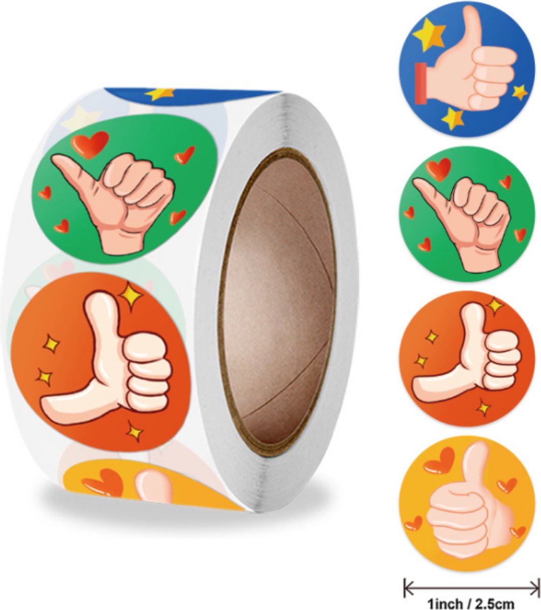 beloningssticker - stickerrol - 500 stickers op rol - beloningssysteem - stickers voor kinderen - Blijderij- — afbeelding 4
