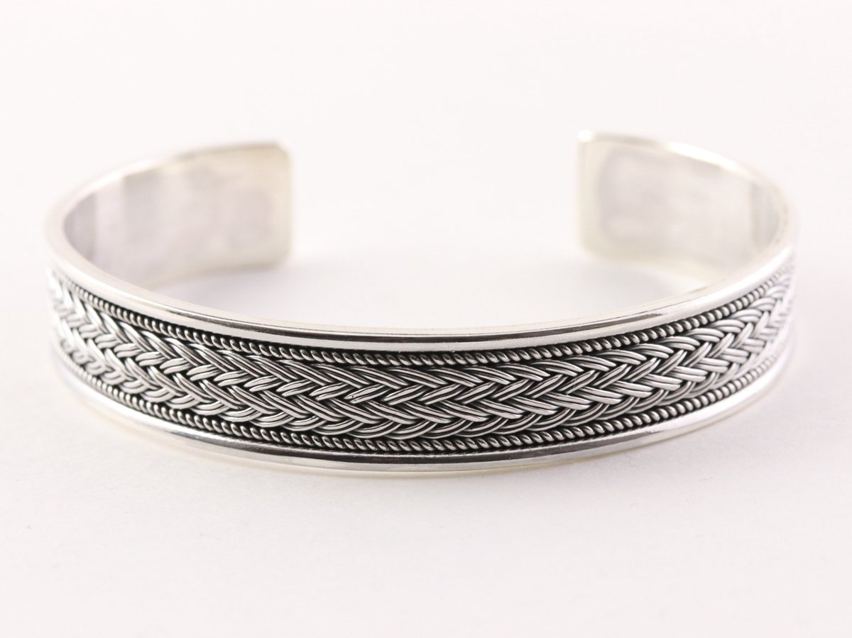 Bracelet En Argent Massif Lourd, 18 Cm - Occasion, Pièce Unique Et Solide, Style Intemporel