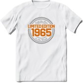 1965 Limited Edition Ring T-Shirt | Zilver - Goud | Grappig Verjaardag en Feest Cadeau Shirt | Dames - Heren - Unisex | Tshirt Kleding Kado | - Wit - M