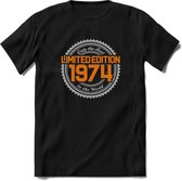 1974 Limited Edition Ring T-Shirt | Zilver - Goud | Grappig Verjaardag en Feest Cadeau Shirt | Dames - Heren - Unisex | Tshirt Kleding Kado | - Zwart - XXL