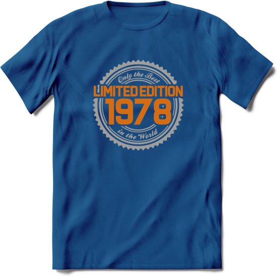 1978 Limited Edition Ring T-Shirt | Zilver - Goud | Grappig Verjaardag en Feest Cadeau Shirt | Dames - Heren - Unisex | Tshirt Kleding Kado | - Donker Blauw - M