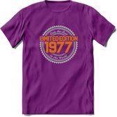 1977 Limited Edition Ring T-Shirt | Zilver - Goud | Grappig Verjaardag en Feest Cadeau Shirt | Dames - Heren - Unisex | Tshirt Kleding Kado | - Paars - XXL