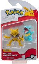 Abra + Totodile – Pokémon Battle Feature Figure + Pokemon Balpen + 5 Pokemon Stickers | Speelgoed Actiefiguur Speelfiguur voor kinderen jongen meisjes | Speel en Knuffel met jou favoriete Pok