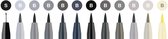 stylo à dessin Faber-Castell Pitt Artist Pen Brush set 12 pièces niveaux de gris FC-267423