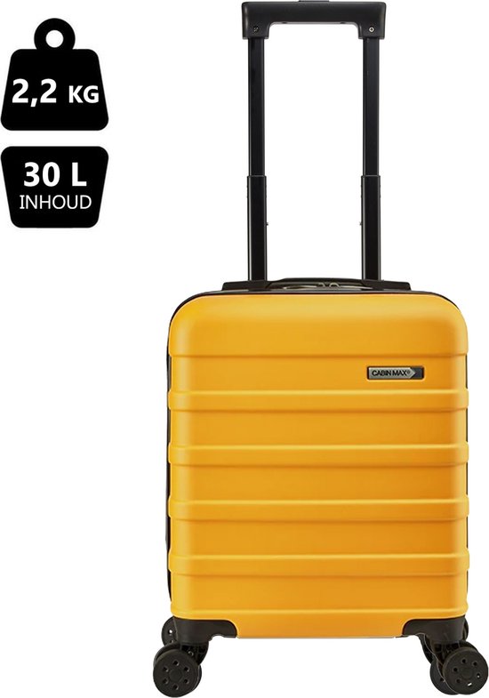 Gele Cabin Max handbagage koffer met 4 wielen.
