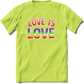 Love Is Love | Pride T-Shirt | Grappig LHBTIQ+ / LGBTQ / Gay / Homo / Lesbi Cadeau Shirt | Dames - Heren - Unisex | Tshirt Kleding Kado | - Groen - XL