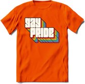Gay Pride T-Shirt | Grappig LHBTIQ+ / LGBTQ / Gay / Homo / Lesbi Cadeau Shirt | Dames - Heren - Unisex | Tshirt Kleding Kado | - Oranje - S