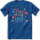 Love Is Love | Pride T-Shirt | Grappig LHBTIQ+ / LGBTQ / Gay / Homo / Lesbi Cadeau Shirt | Dames - Heren - Unisex | Tshirt Kleding Kado | - Donker Blauw - S
